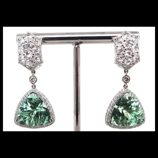 18K Gold Royal Mint Earrings with Diamonds, Tsavorites and Tourmalines