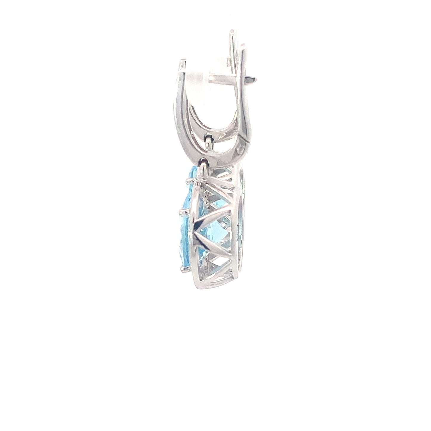 Earrings Diamond and Topaz blue