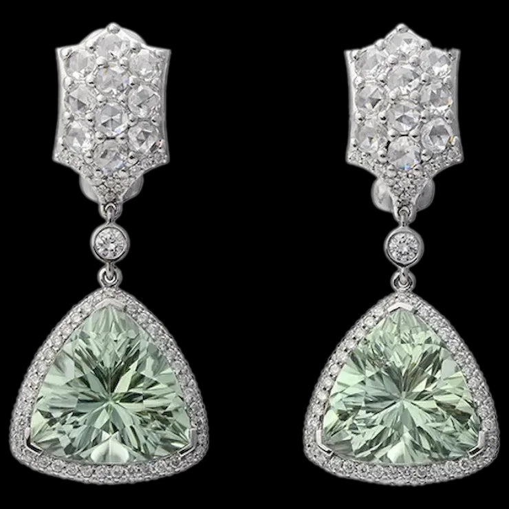 18K Gold Royal Mint Earrings with Diamonds, Tsavorites and Tourmalines