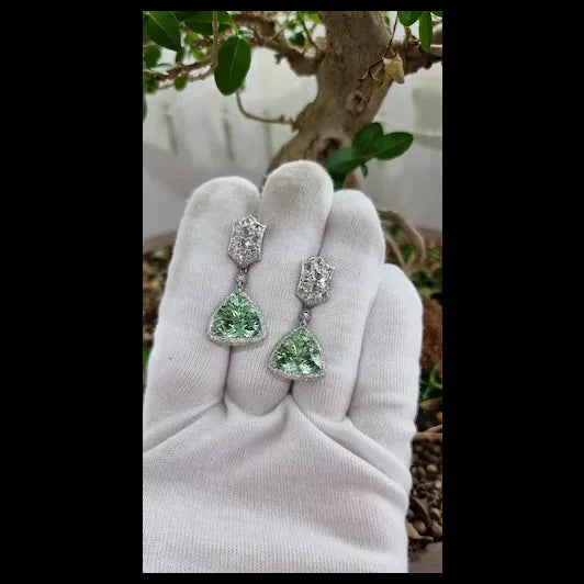 18K Gold Royal Mint Earrings with Diamonds, Tsavorites and Tourmalines