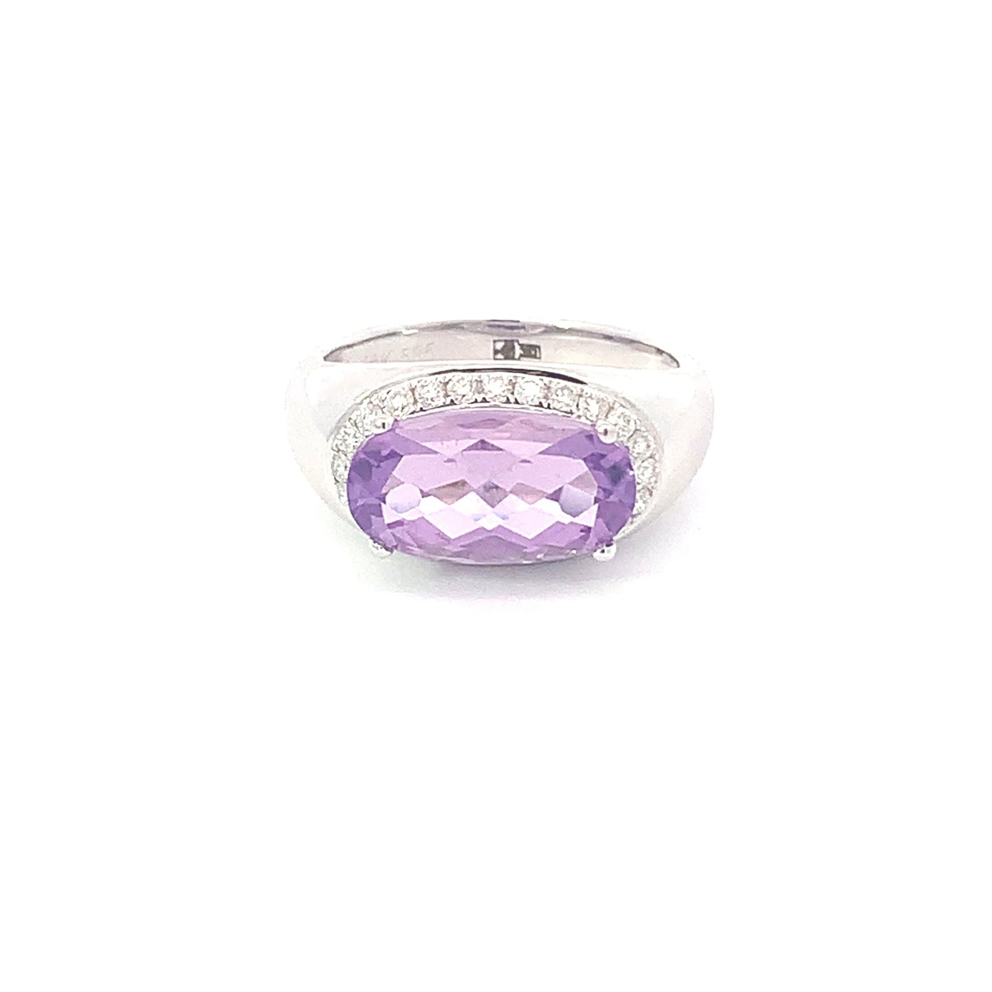 Rings Diamond and Amethyst Oval