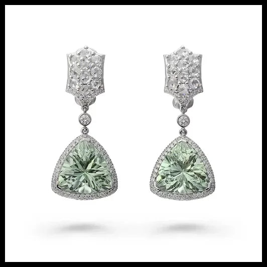 18K Gold Royal Mint Earrings with Diamonds, Tsavorites and Tourmalines