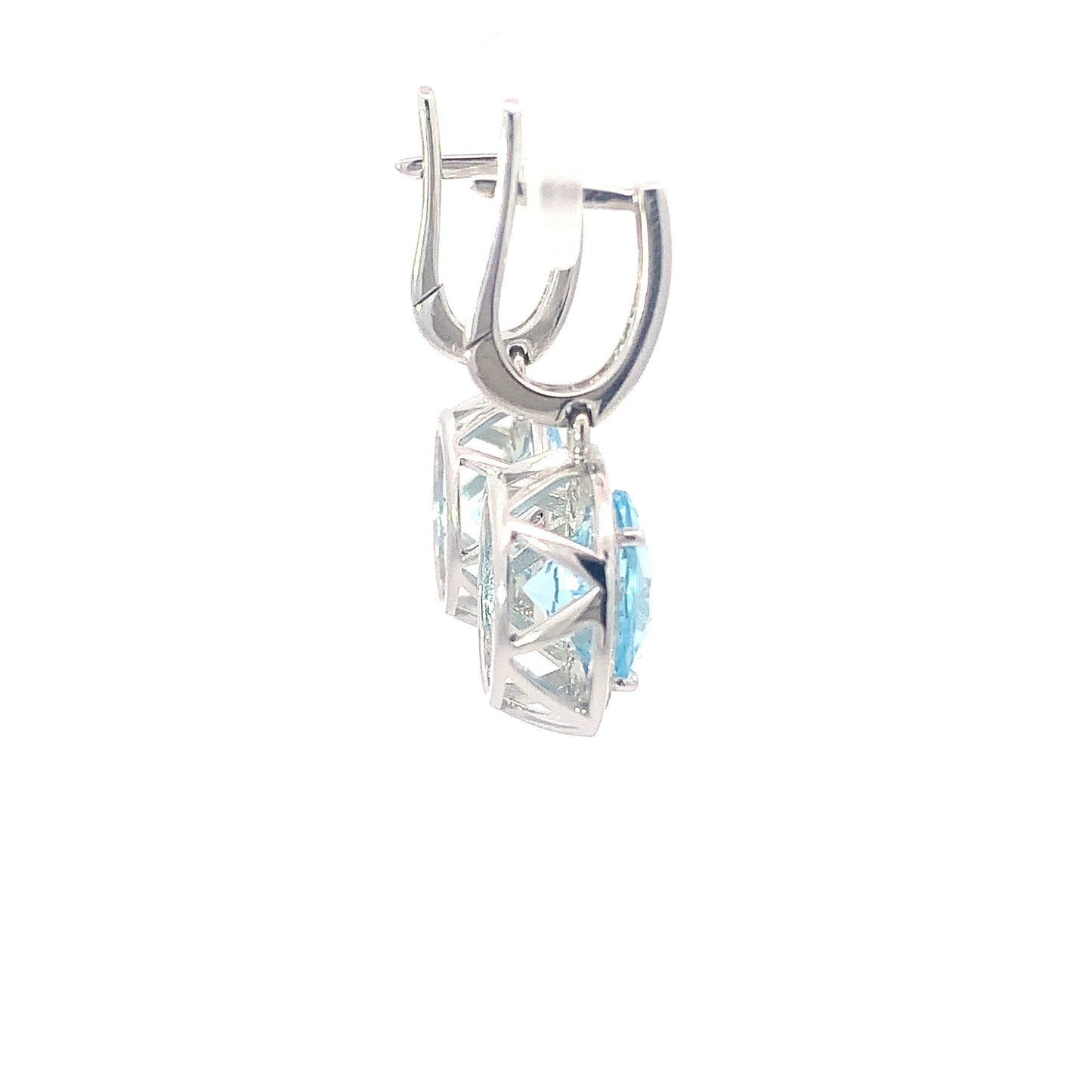 Earrings Diamond and Topaz blue