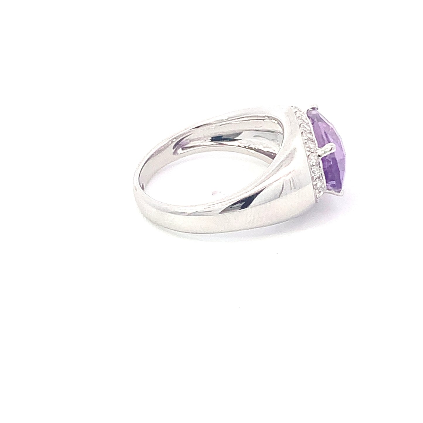 Rings Diamond and Amethyst Oval