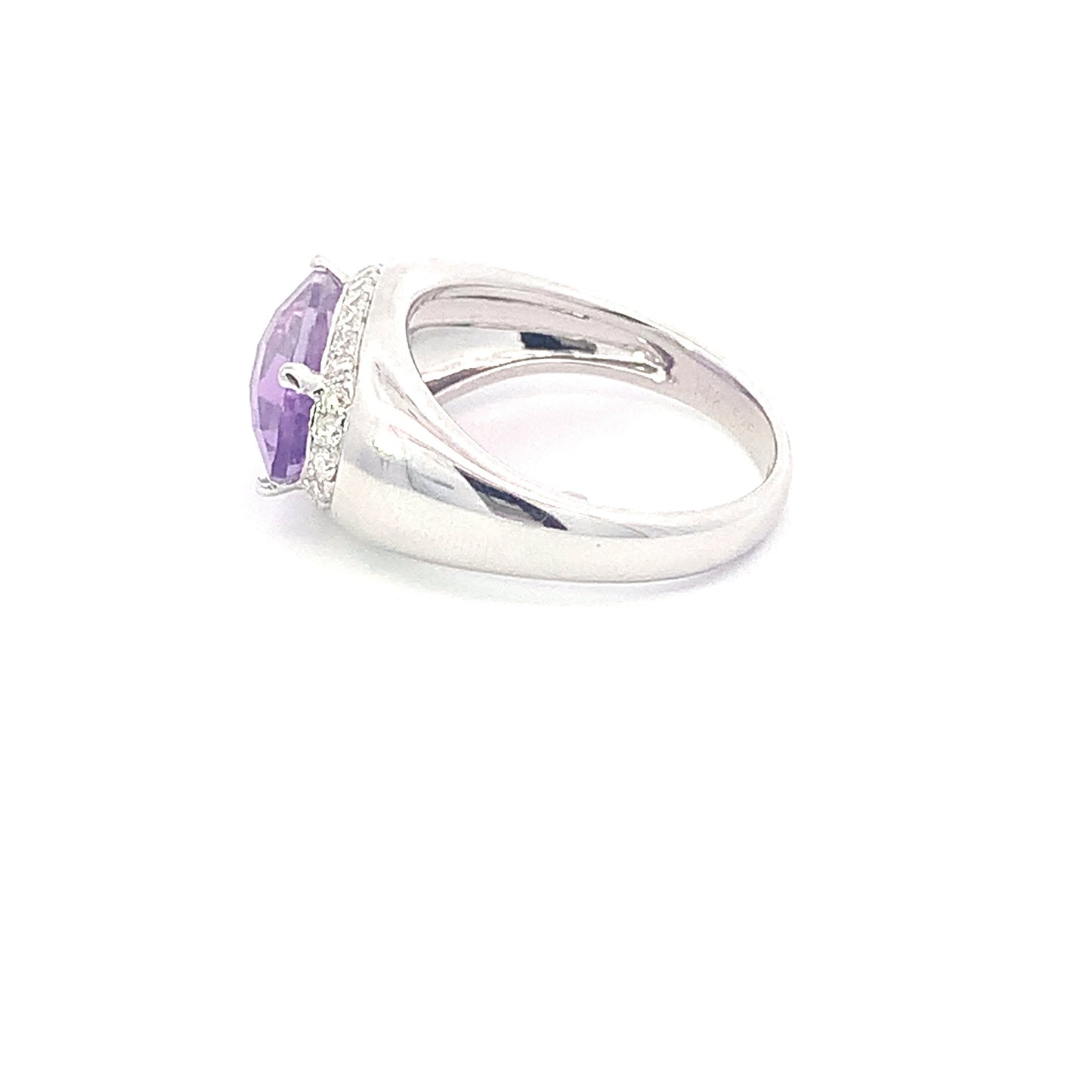 Rings Diamond and Amethyst Oval